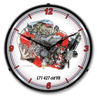 Chevrolet 427 V8 L71 14" LED Wall Clock