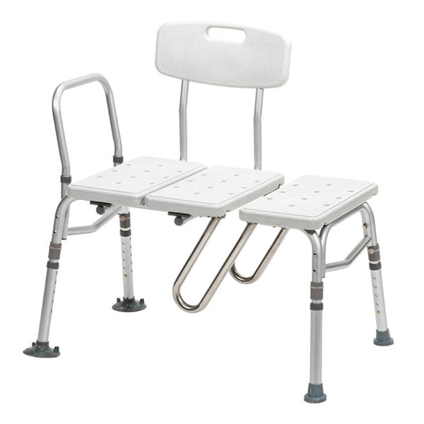 Drive Medical 12032 Splash Defense Bariatric Tub Transfer Bench | 400 lbs. Capacity with Curtain Guard