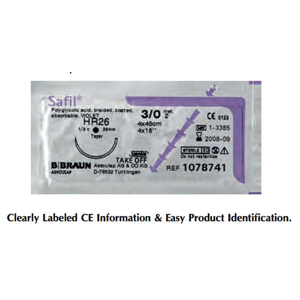 Jorgensen Labs Braunamid Suture | 3/8 Circle Reverse Cutting 30mm Needle (2-0)
