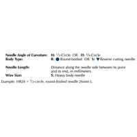 Jorgensen Labs Braunamid with Needle, 3/8 Circle, Reverse Cutting, 30mm L, 2/0 (Pack of 12)