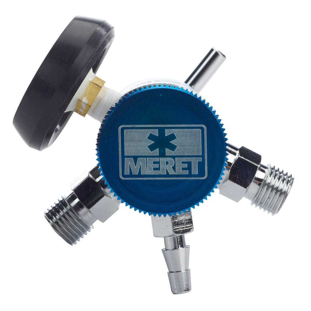 MERET 0-25LPM All Brass Regulator with Hose Barb