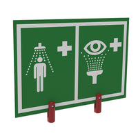 Justrite Universal Safety Shower And Eye/Face Wash Sign For Hughes Outdoor Showers, Insulation And Brackets