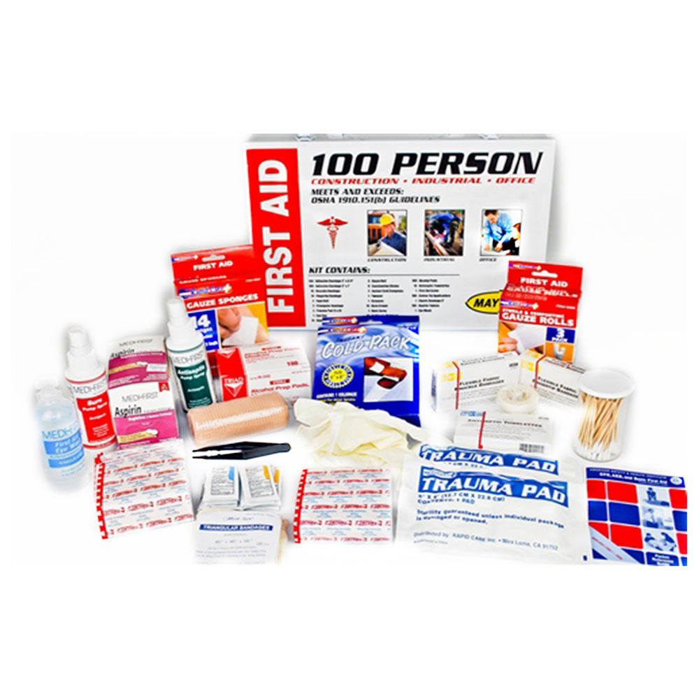 MayDay 100 Person Industrial First Aid Cabinet - OSHA & ANSI Compliant