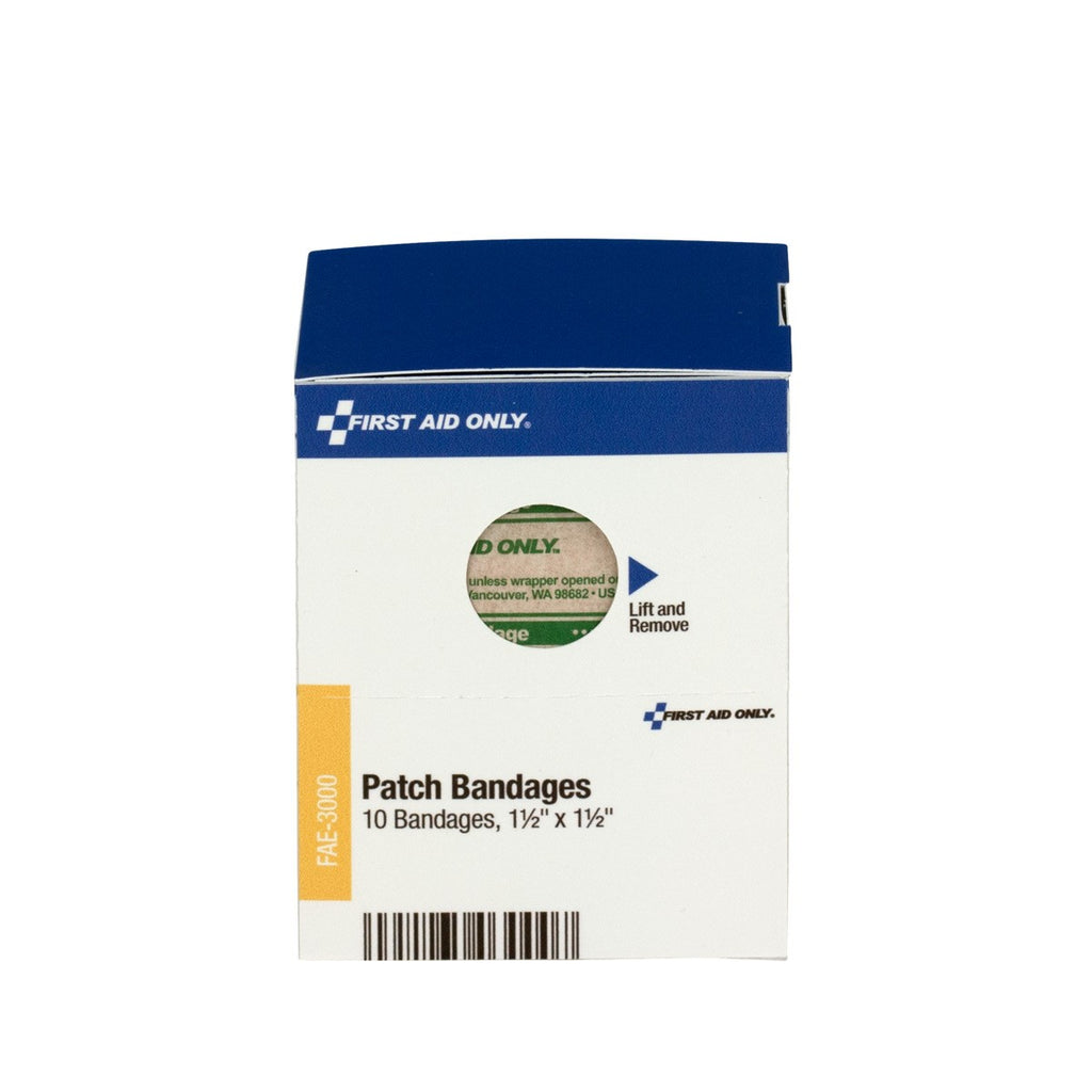 First Aid Only SmartCompliance Refill 1.5" x 1.5" Patch Plastic Bandages | 10 per Box