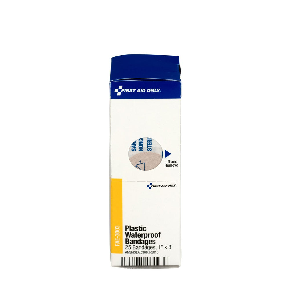First Aid Only SmartCompliance Refill 1" x 3" Adhesive Plastic Waterproof Bandages | 25 per Box