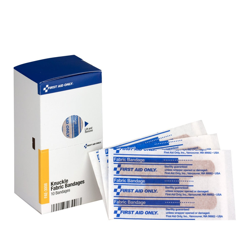First Aid Only SmartCompliance Fabric Knuckle Bandages for Workplace Safety Cabinets | 10 Per Box