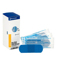 First Aid Only Smart Compliance Refill 1" x 3" Blue Metal Detectable Bandages, 25 Per Box