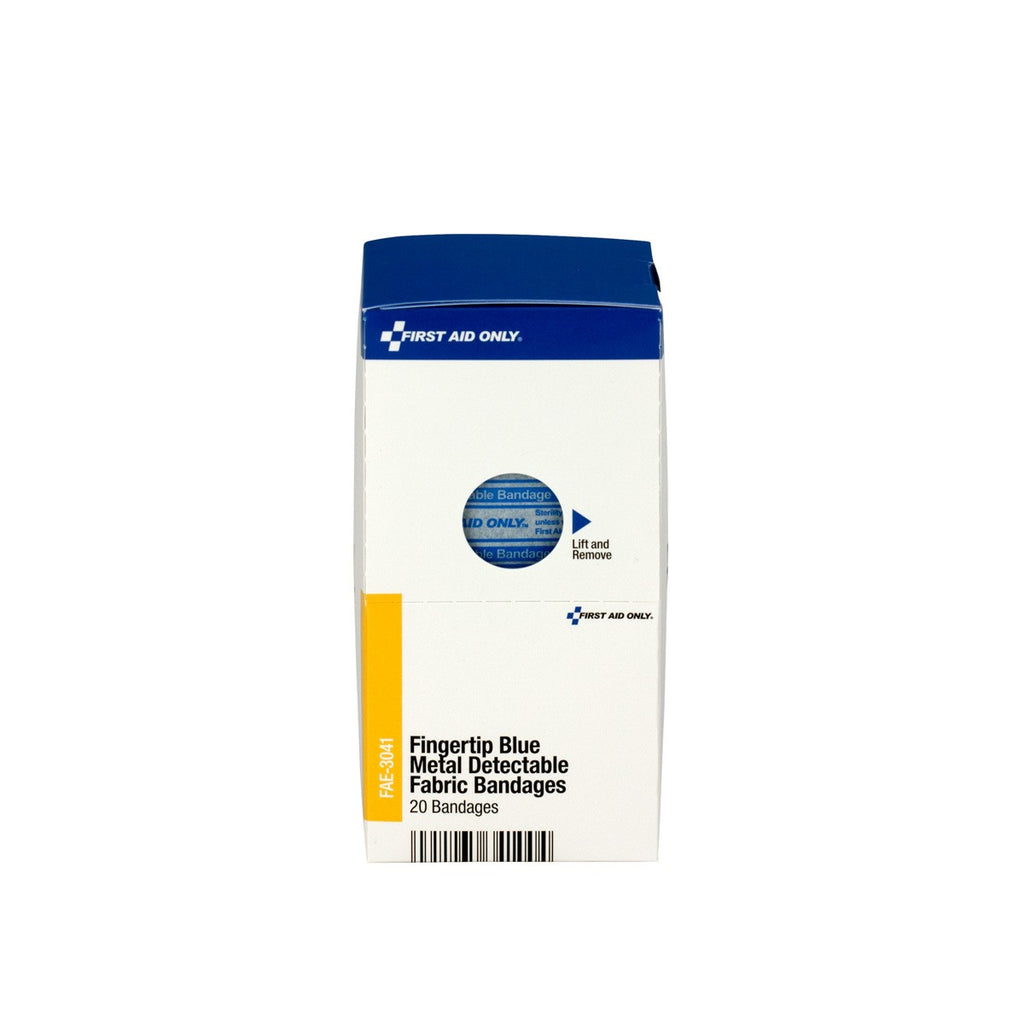 First Aid Only SmartCompliance Blue Metal Detectable Fingertip Bandages