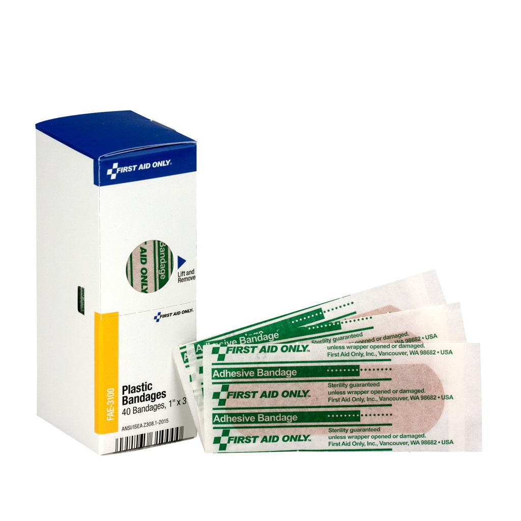 First Aid Only SmartCompliance 1" x 3" Adhesive Plastic Bandages