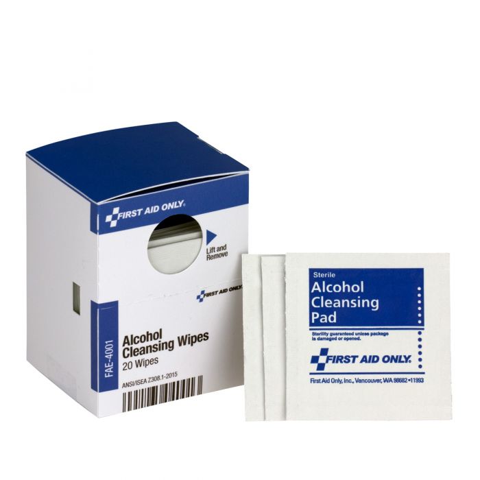 First Aid Only SmartCompliance Alcohol Antiseptic Cleansing Wipes | 20 Per Box