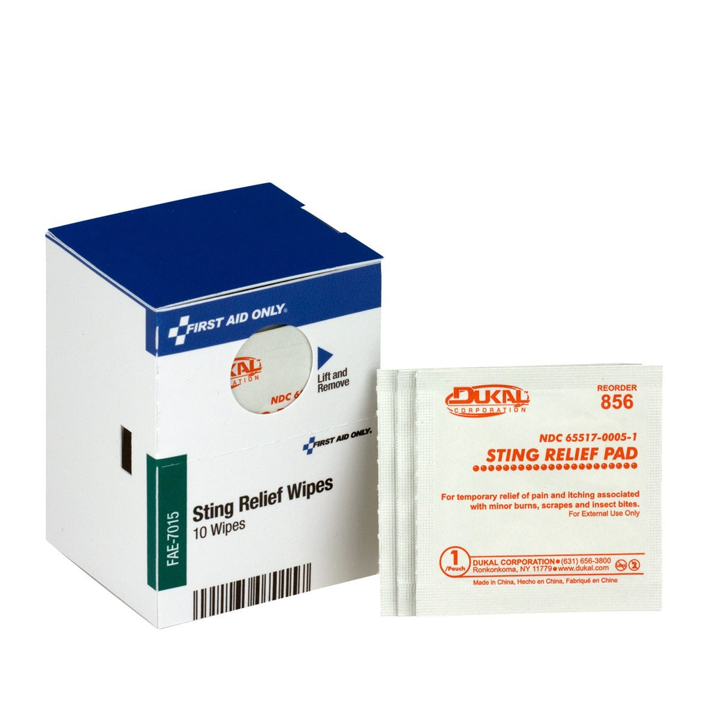 First Aid Only SmartCompliance Refill Sting Relief Wipes, 10 Count