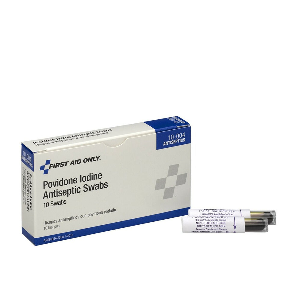 First Aid Only PVP Iodine Swabs | Topical Antiseptic Germicide, 10 Per Box