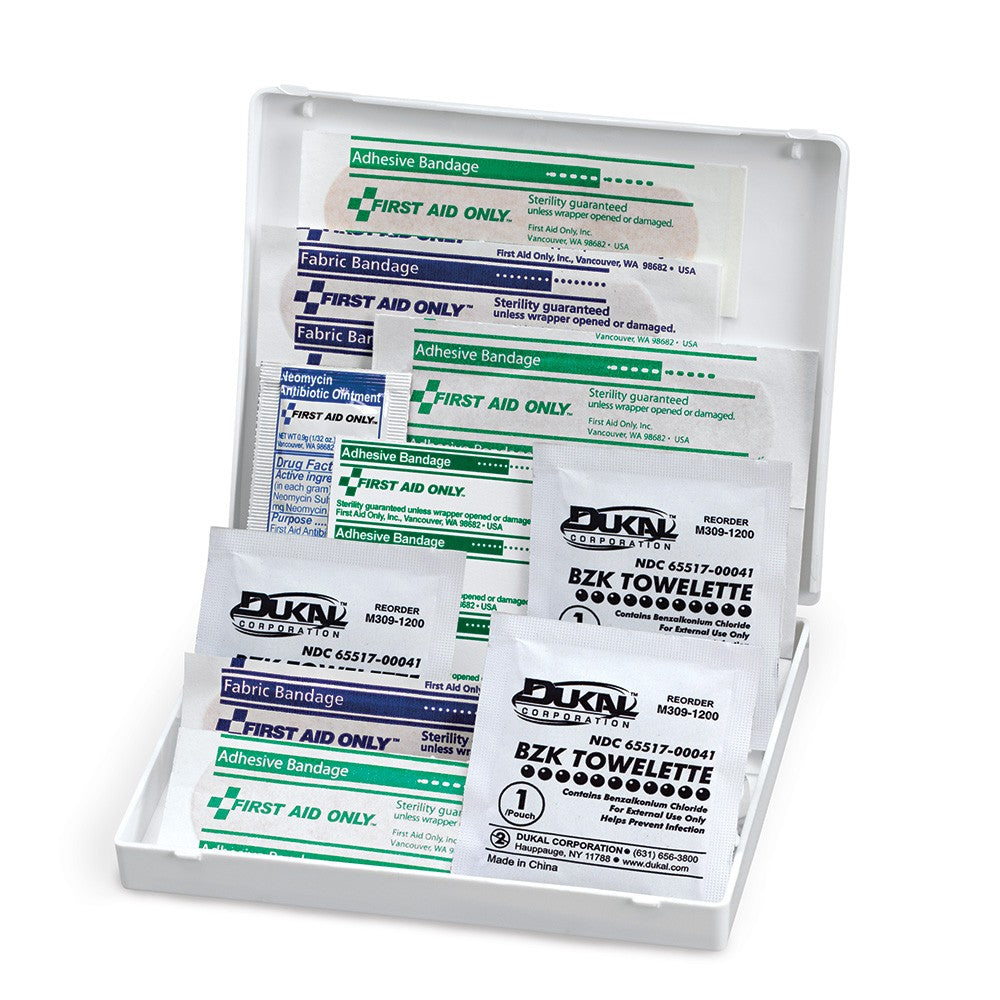 First Aid Only 17-Piece Travel First Aid Kit | Compact Plastic Case