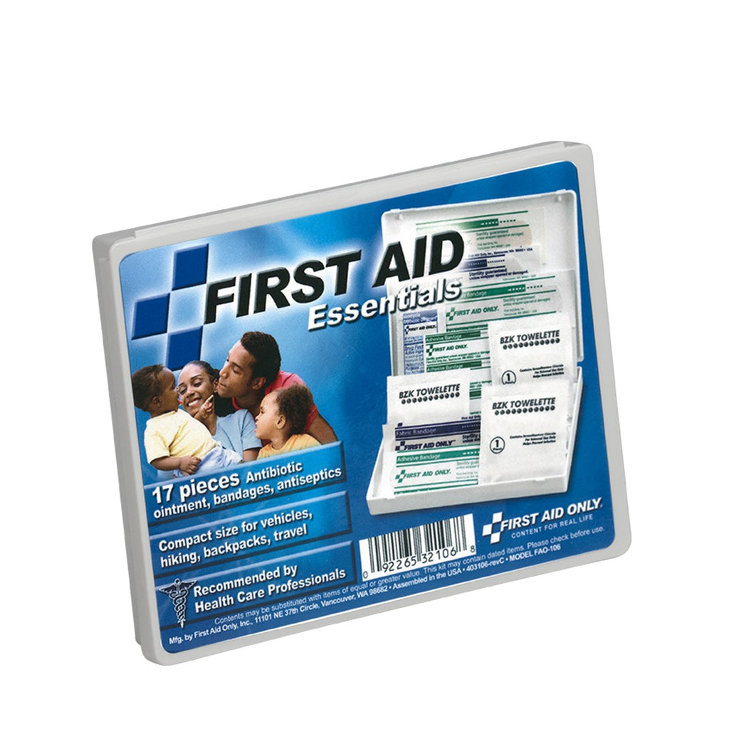 First Aid Only 17-Piece Travel First Aid Kit | Compact Plastic Case