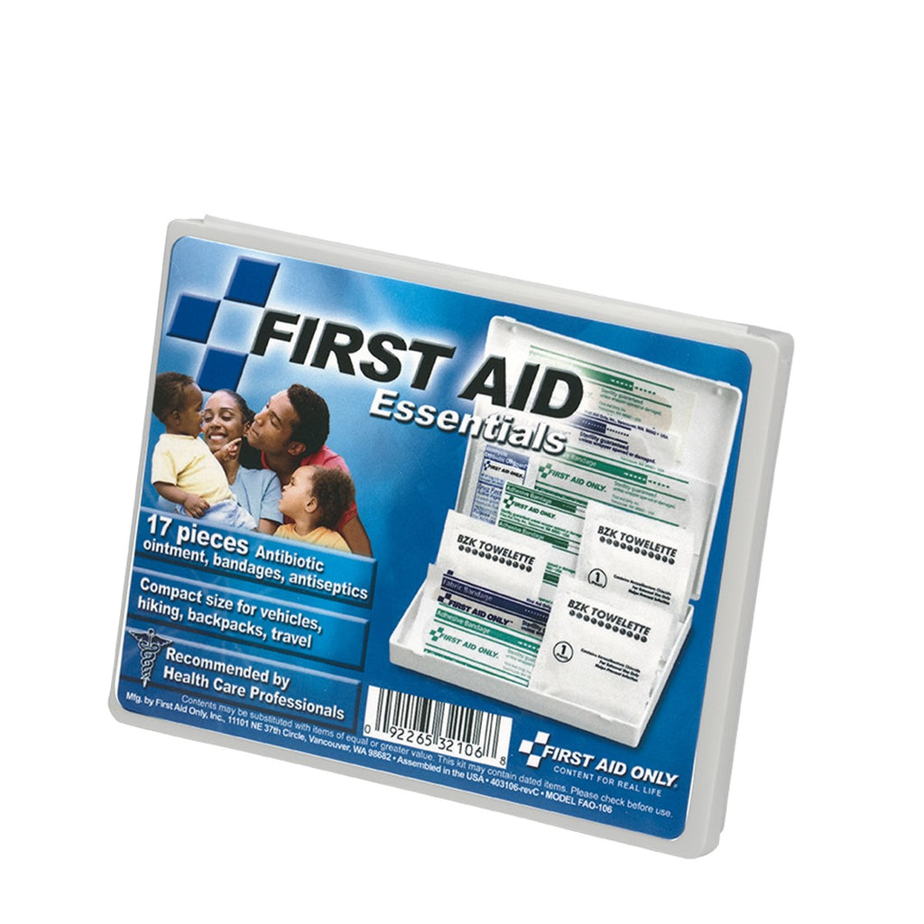 First Aid Only 17-Piece Travel First Aid Kit | Compact Plastic Case