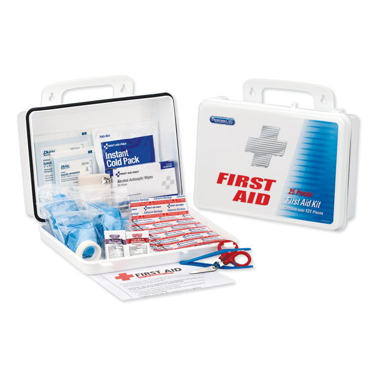 First Aid Only 25-Person Contractor First Aid Kit | Steel Case | Custom Logo Series