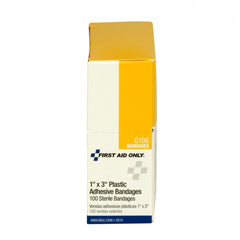 First Aid Only 1" x 3" Adhesive Plastic Bandages, 100 Per Box