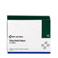 First Aid Only Sting Relief Wipes, 50 Per Box