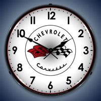 Corvette C1 Logo 14" LED Wall Clock