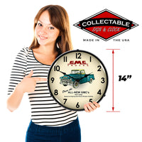 1956 GMC Trucks "Drive the All New GMCs" 14" LED Wall Clock