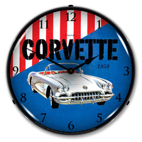 1958 Corvette 14" LED Wall Clock