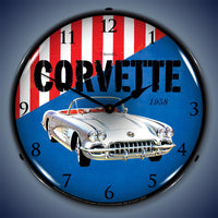 1958 Corvette 14" LED Wall Clock