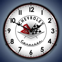 1956-57 Corvette Logo 14" LED Wall Clock
