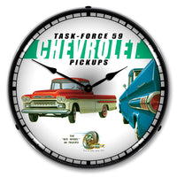 1959 Cheverolet Task Force 59 Pickups 14" LED Wall Clock