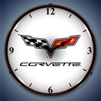 Corvette C6 Logo 14" LED Wall Clock