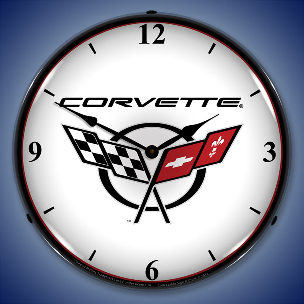 Corvette C5 Logo 14" LED Wall Clock