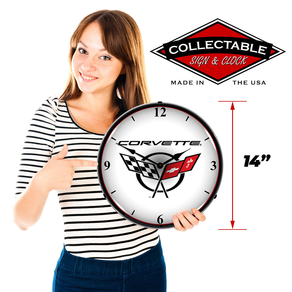 Corvette C5 Logo 14" LED Wall Clock