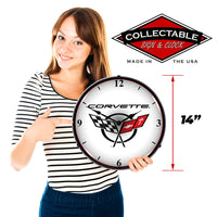 Corvette C5 Logo 14" LED Wall Clock