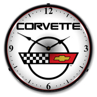 Corvette C4 Logo 14" LED Wall Clock