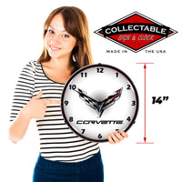 Corvette C7 Logo 14" LED Wall Clock