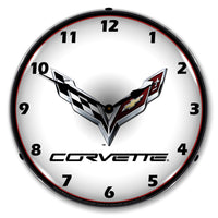 Corvette C7 Logo 14" LED Wall Clock