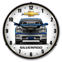 Chevrolet Silverado Blue 14" LED Wall Clock