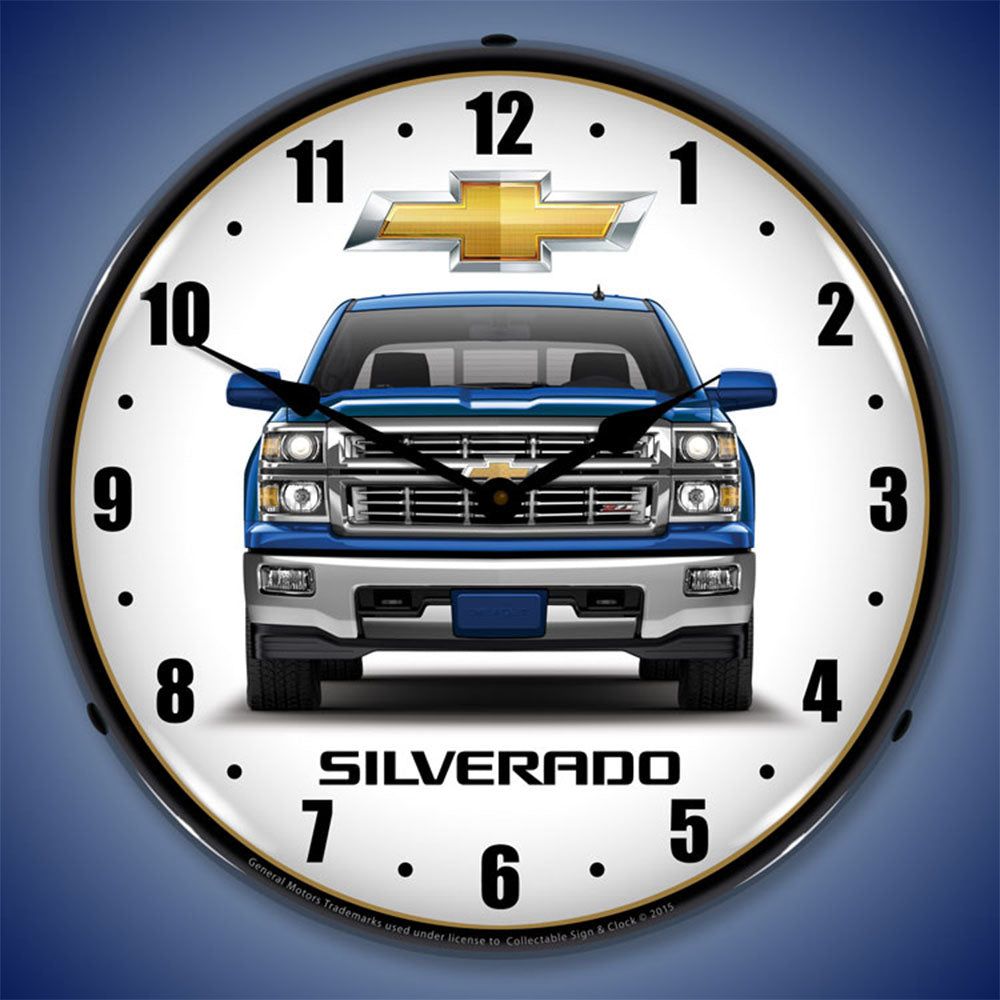 Chevrolet Silverado Blue 14" LED Wall Clock
