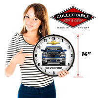 Chevrolet Silverado Blue 14" LED Wall Clock