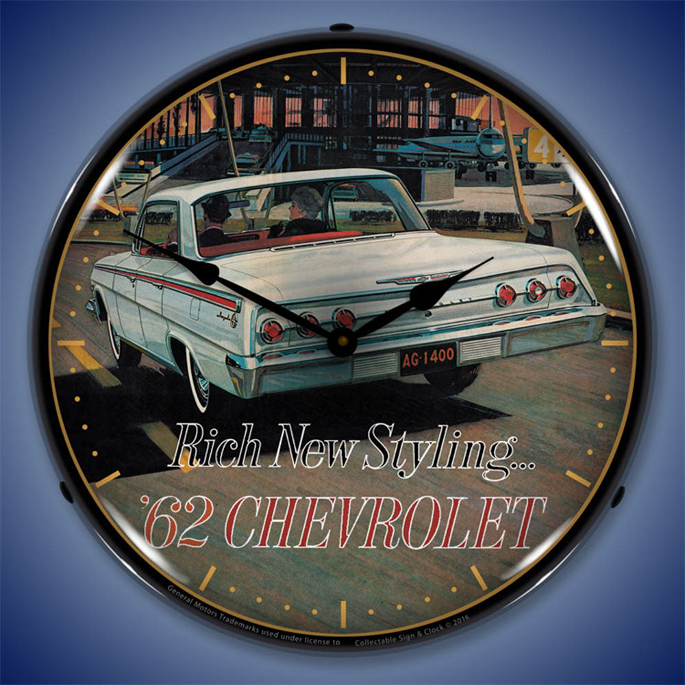 62 Chevrolet "Rich New Stylings" 14" LED Wall Clock