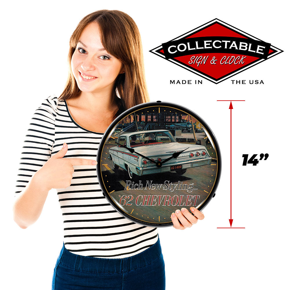 62 Chevrolet "Rich New Stylings" 14" LED Wall Clock