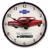 1966 Chevy II Nova Super Sport 14" LED Wall Clock