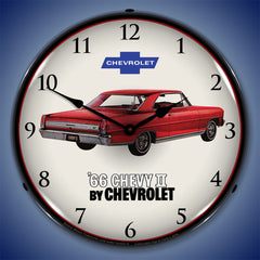 1966 Chevy II Nova Super Sport 14" LED Wall Clock