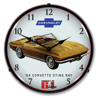 1964 Corvette Sting Ray by Chevrolet 14" LED Wall Clock