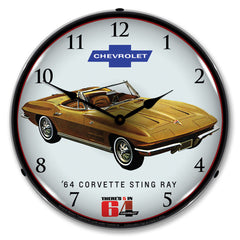 1964 Corvette Sting Ray by Chevrolet 14" LED Wall Clock