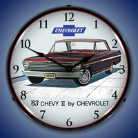 1963 Chevy II Nova Super Sport by Chevrolet 14" LED Wall Clock