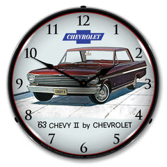 1963 Chevy II Nova Super Sport by Chevrolet 14" LED Wall Clock