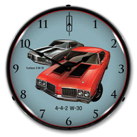 1970 Oldsmobile 442 W-30 and Cutlass S W-31 14" LED Wall Clock