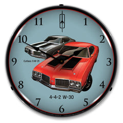 1970 Oldsmobile 442 W-30 and Cutlass S W-31 14" LED Wall Clock