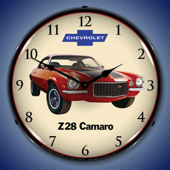 1972 Z28 Camaro by Chevrolet 14" LED Wall Clock