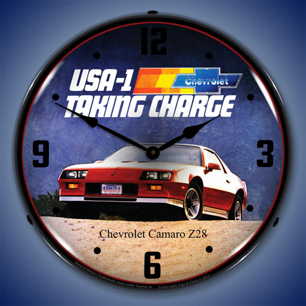 1983 Camaro Z28 USA-1 "Taking Charge" 14" LED Wall Clock
